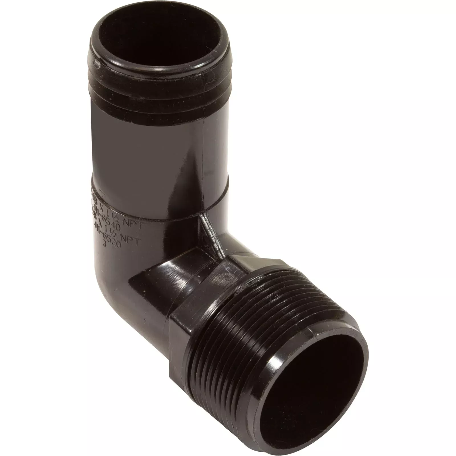 1 1/2″Mptx1 1/2″Hose Barb Ell – Black : 411-6521