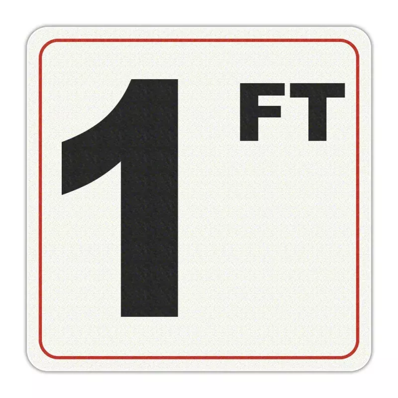 1 FT – Adhesive Depth Marker – 6 Inch x 6 Inch with 4 Inch Lettering