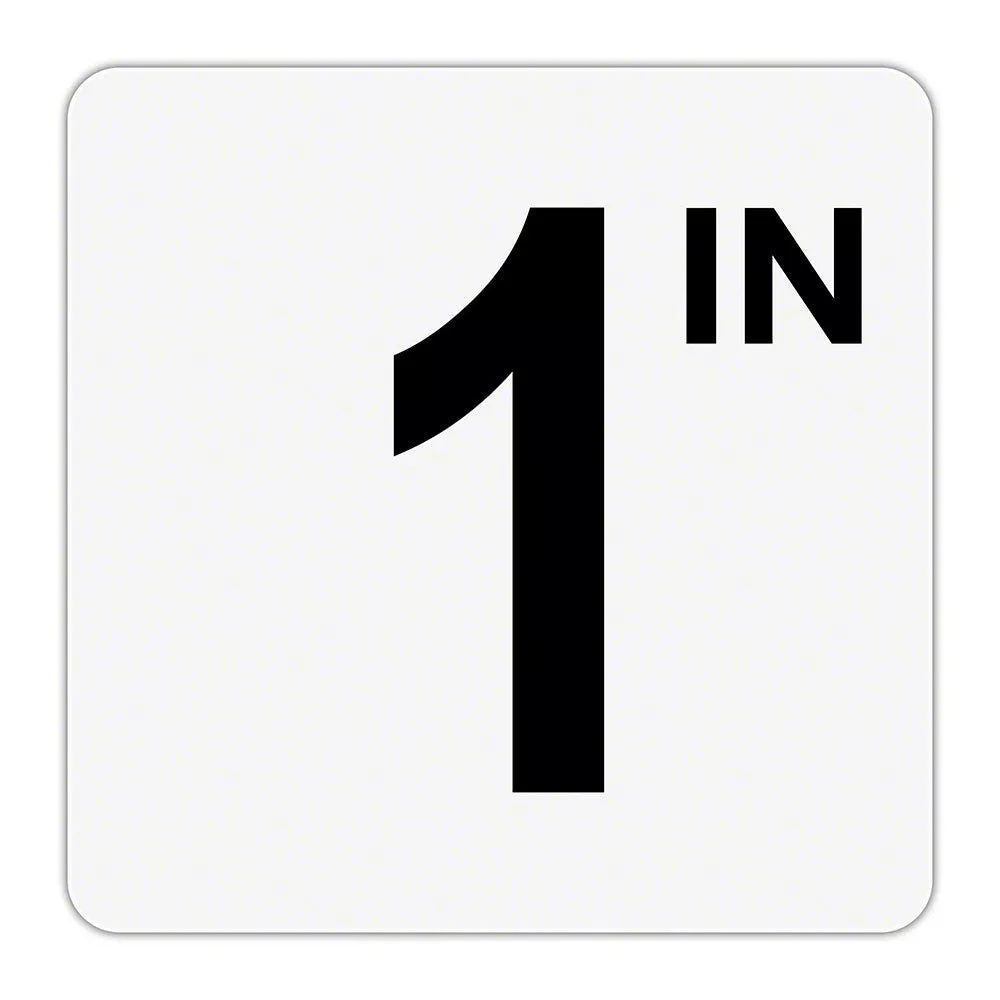 1 IN – Plastic Overlay Depth Marker – 6 x 6 Inch with 4 Inch Lettering