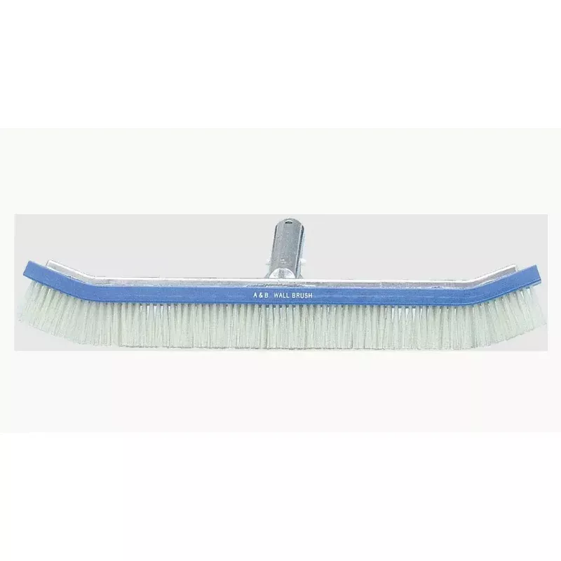 18 Inch A&B Curved Wall Brush With White PVC Bristles And Aluminum Handle