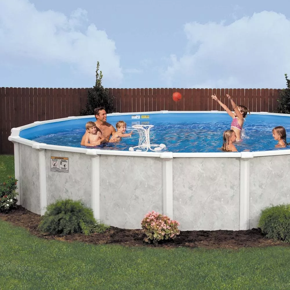 21′ x 52″ Grey Mist Steel Frame Round Pool & Bundle