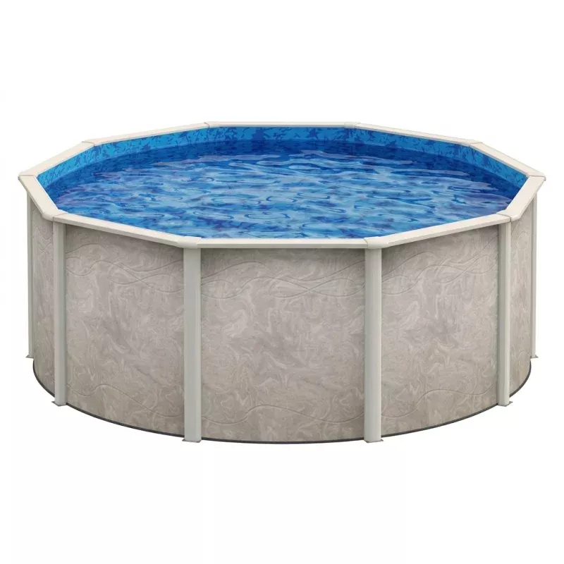 28′ Round Above-Ground Pool with 54″ Resin Wall | Bay Burst Resin | 35-Year Warranty