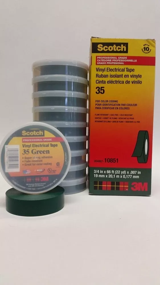3M 35 3/4″ Green Scotch Vinyl Electrical Tape No. 35