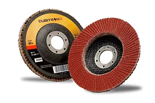 3M Cubitron II Flap Disc 967A, 40+, T27, 4-1/2 in x 7/8 in, Pack of 10, Medium Pressure Applications, Light Deburring, Scale Removal, Oxide Removal, Surface Prep