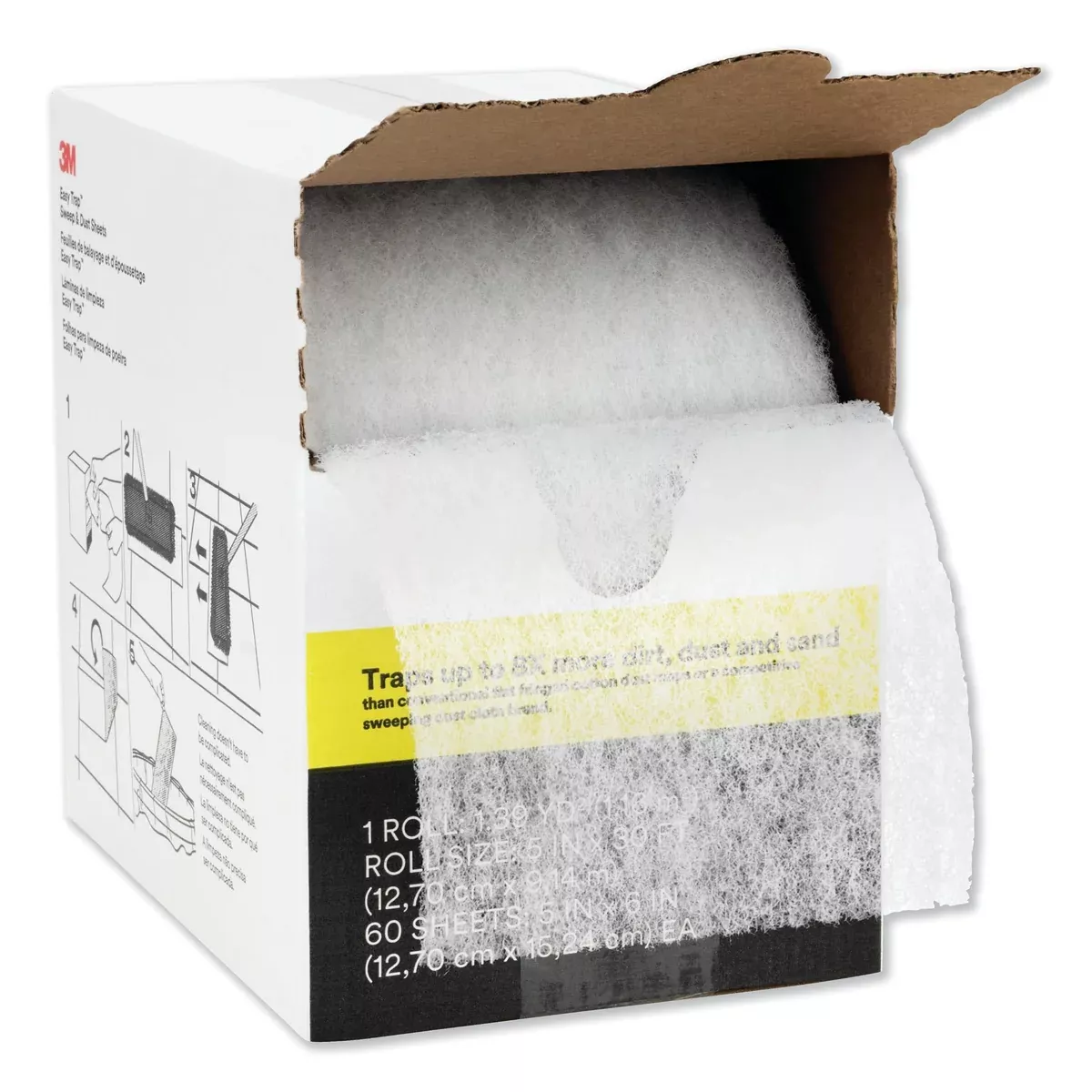 3M Easy Trap Duster Sweep and Dust Sheets, 5″ x 6″ Sheets, 60 Sheets/Roll