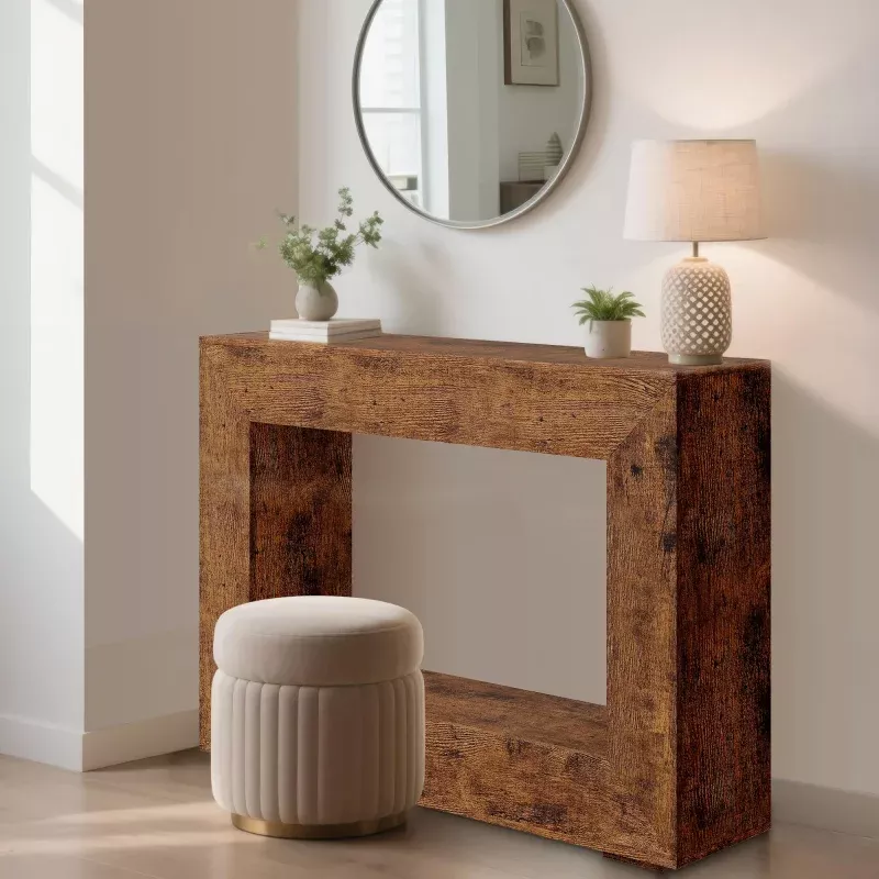 47″ Farmhouse Minimalist Console Table in Rectangle Shape Design for Entryway and Living Room, Black