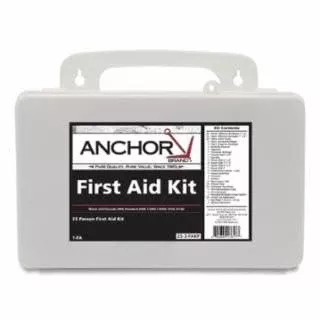 ANCHOR BRAND 25 Person First Aid Kit, Plastic Case, Wall Mount, Clear