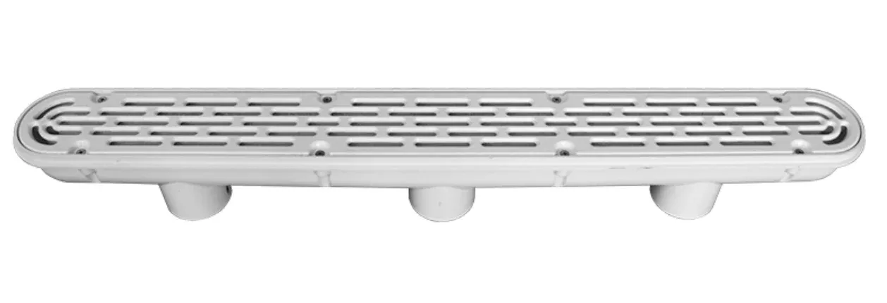 AquaStar 32CDFL101 32″ Channel Drain w/ Flat Cover, 3 Port Sump, White