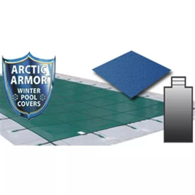 Arctic Armor 18′ x 36′ Ultra Light Solid Safety Cover w- 4′ x 8′ Center End Step Section – Green