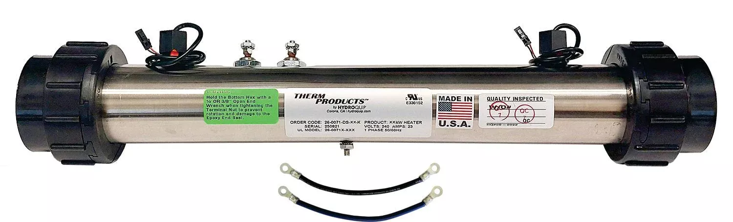 Balboa 4.0kW M7 Flo-Thru Heater Assembly, Dual Sensor, 26-58104-K