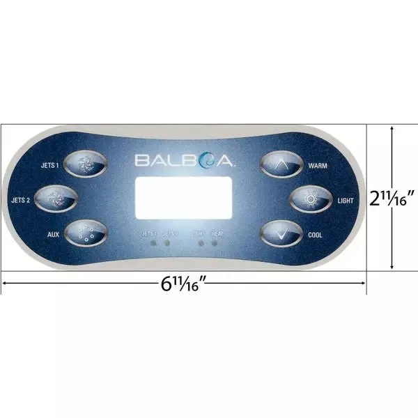 Balboa TP600 6 Button Topside Overlay 80-12762-K