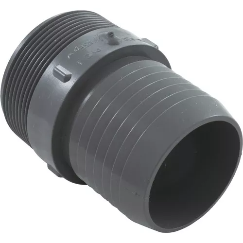Barb Adapter, Lasco, 2" Male Pipe Thread x 2" Barb, PVC : 1436-020