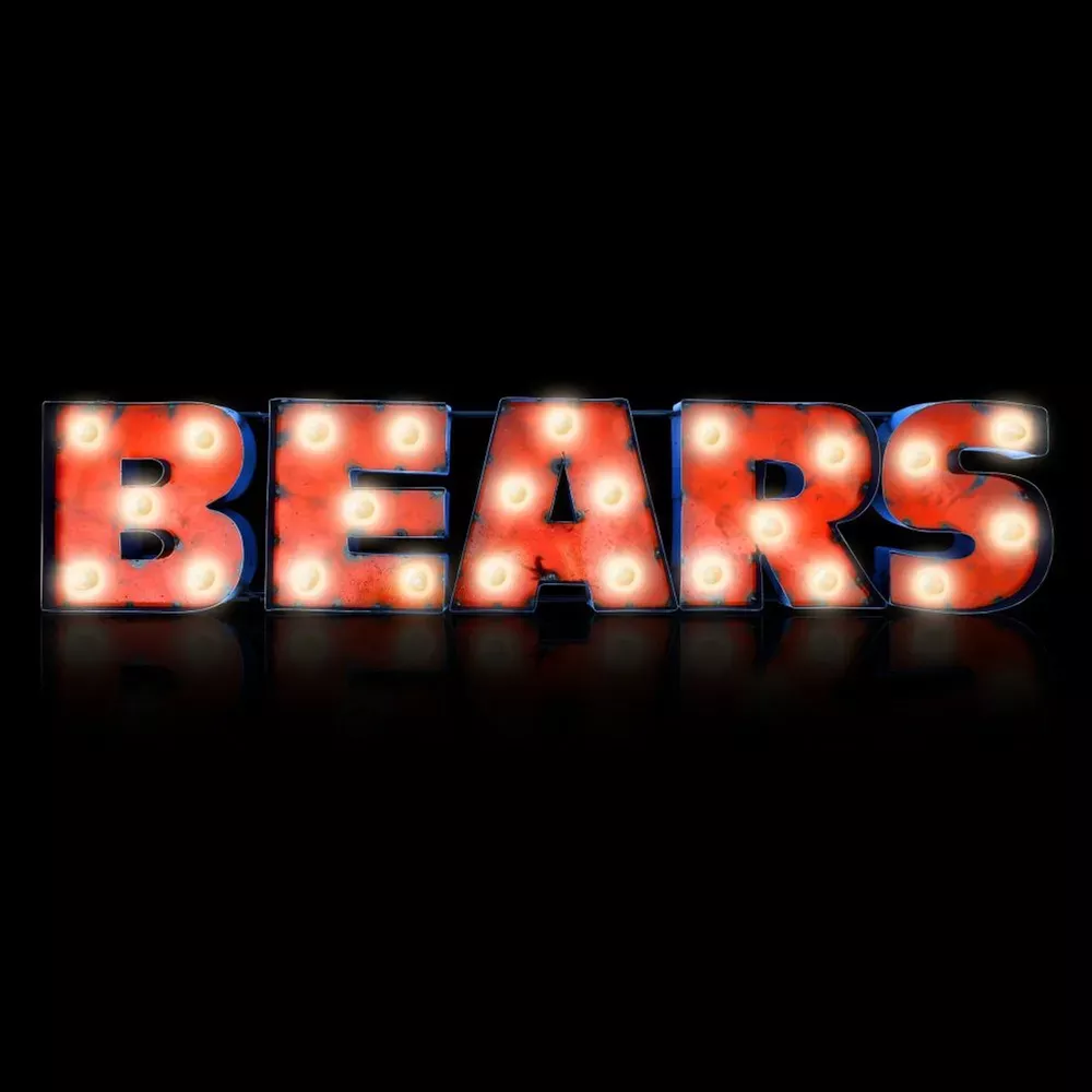 Chicago Bears 4′ Lighted Recycled Metal Sign