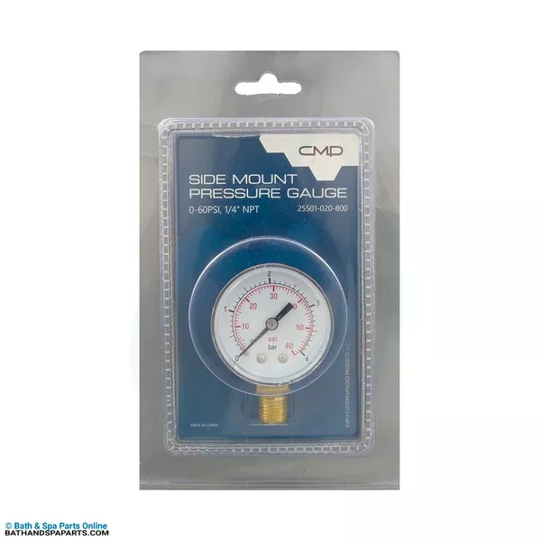 CMP Pressure Gauge [0–60 PSI, 1/4" MPT, Side Mount] (25501-020-800)