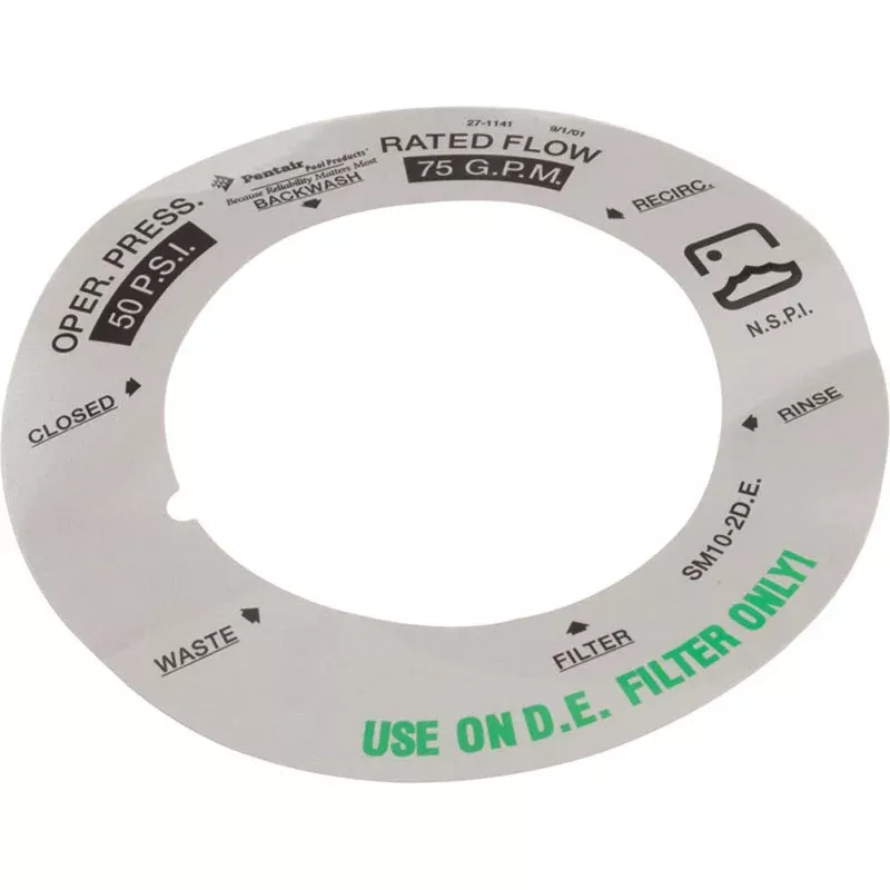 Decal, Pentair, Fits TM12/SM10, 1-1/2″