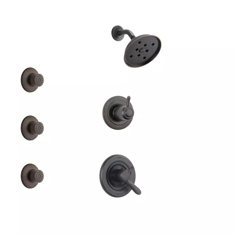 Delta Lahara Venetian Bronze Finish Shower System with Dual Control Handle, 3-Setting Diverter, Showerhead, and Hand Shower with Slidebar SS17238RB4