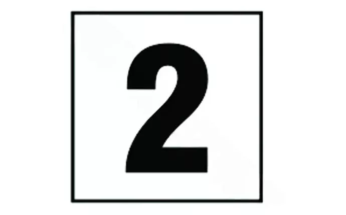 DM41-1020 6″ x 6″ 2 Standard Number Smooth Tile Depth Marker