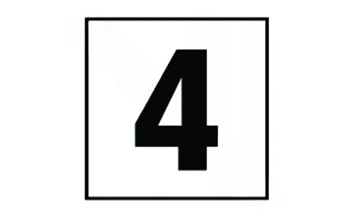 DM41-1040 6" x 6" 4 Standard Number Smooth Tile Depth Marker