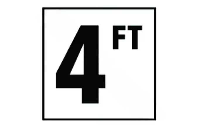 DM41-2040 6″ x 6″ 4 Standard Number with FT Smooth Tile Depth Marker