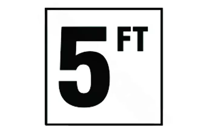 DM41-2050 6″ x 6″ 5 Standard Number with FT Smooth Tile Depth Marker