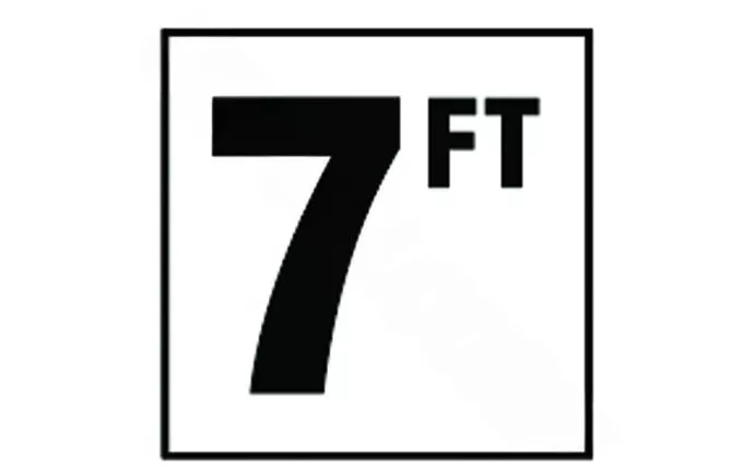 DM41-2070 6" x 6" 7 Standard Numbers with FT Smooth Tile Depth Marker
