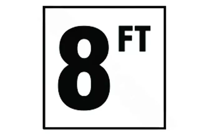 DM41-2080 6″ x 6″ 8 Standard Number with FT Smooth Tile Depth Marker
