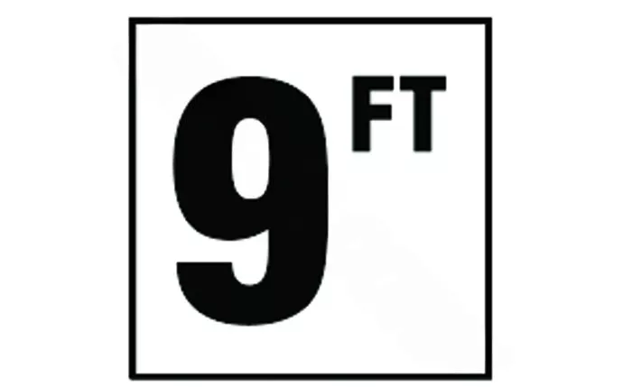 DM41-2090 6″ x 6″ 9 Standard Number with FT Smooth Tile Depth Marker