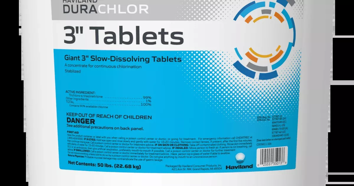Durachlor 3″ Tablets Wrapped, 50 lb Pail | C008024-PL50
