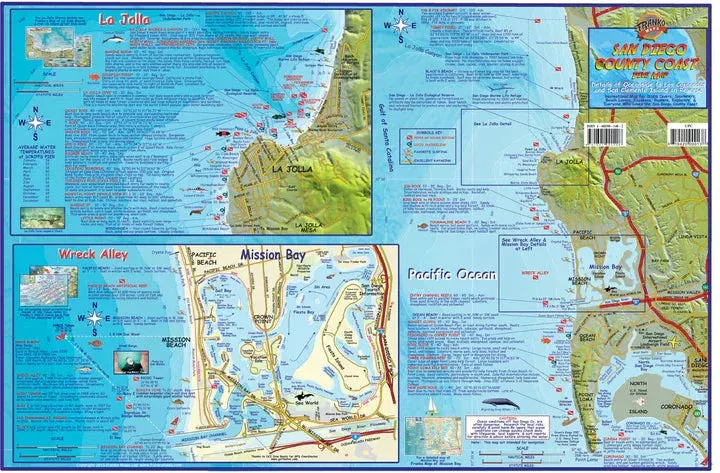 Franko Maps Adventure & Dive Guide Laminated Poster
