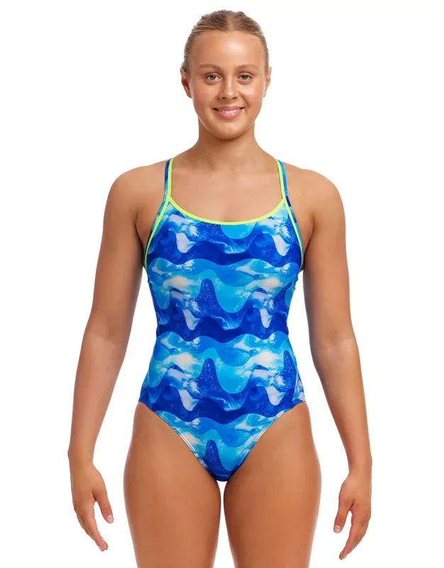 Funkita Dive In Diamond Back Swimsuit – Blue