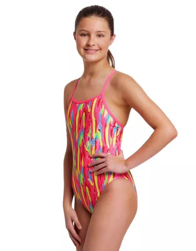 Funkita Girls Feather Flock Single Strap Swimsuit