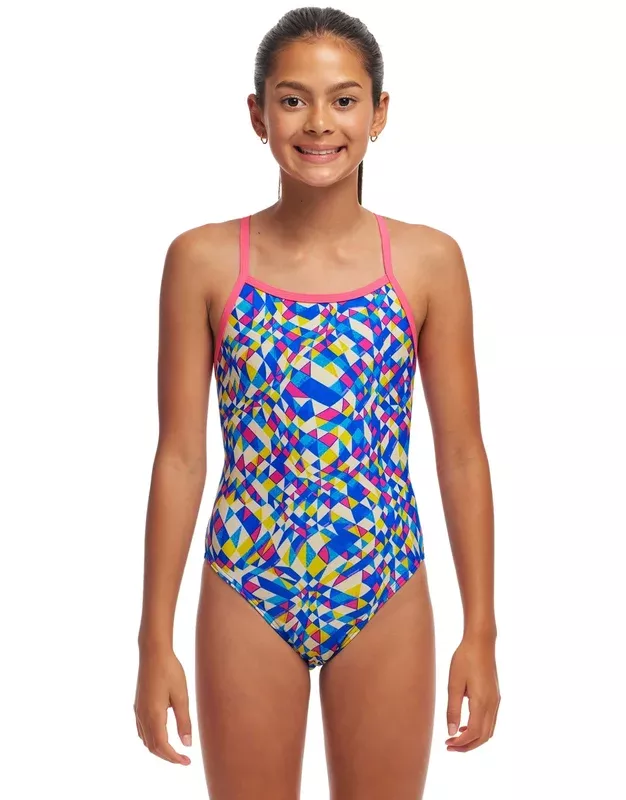 Funkita Girls Time Warp Single Strap Swimsuit – Multi