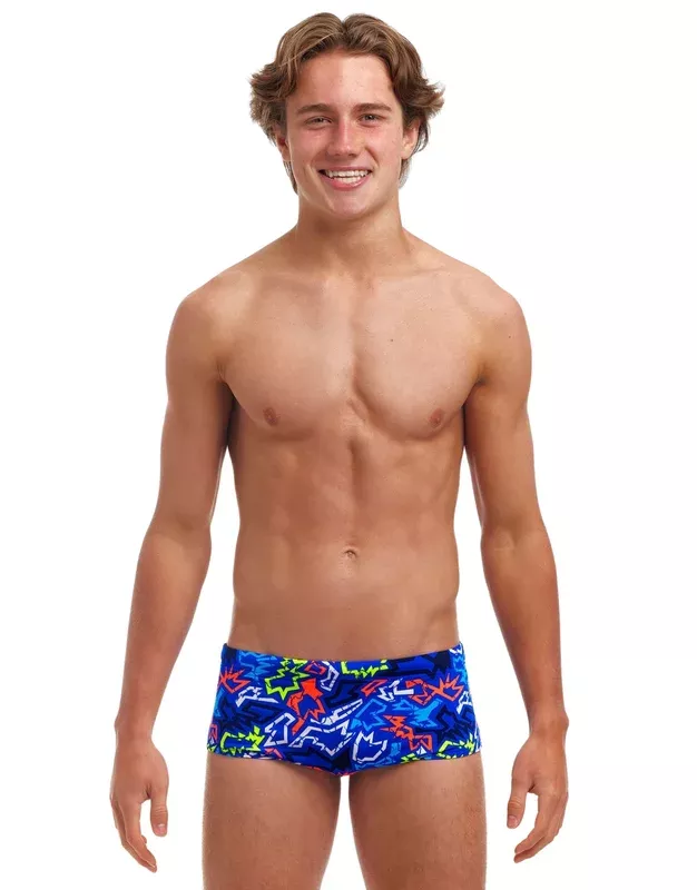 Funky Trunks Boys Broken Hearts Sidewinder Swim Trunks – Blue
