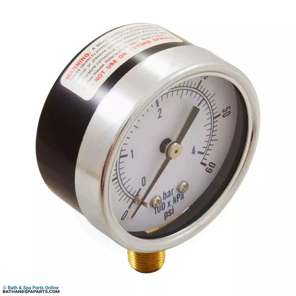 Generic Pressure Gauge [1/8″ MPT, 0–60 PSI, Bottom Mount] (17-555-1012)