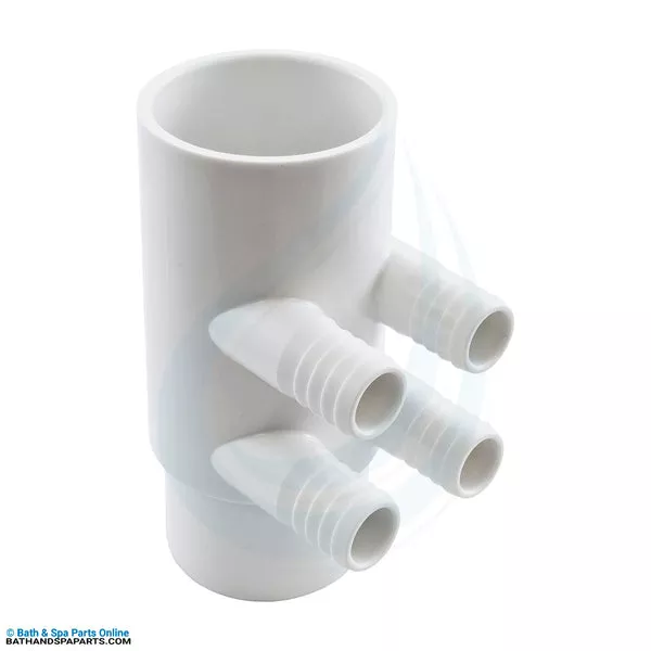 Gentekk Manifold [3/4″ Barb, 4 Port, Flow Thru, 2″ Slip x 2″ Spg] (WM2XSP-4)