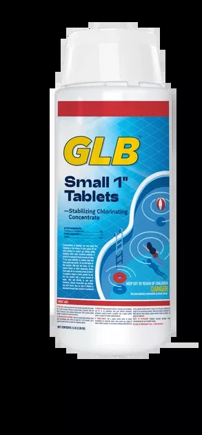 GLB Small 1" Chlorine Tablets, 2 lb Bottle | GL1TA2