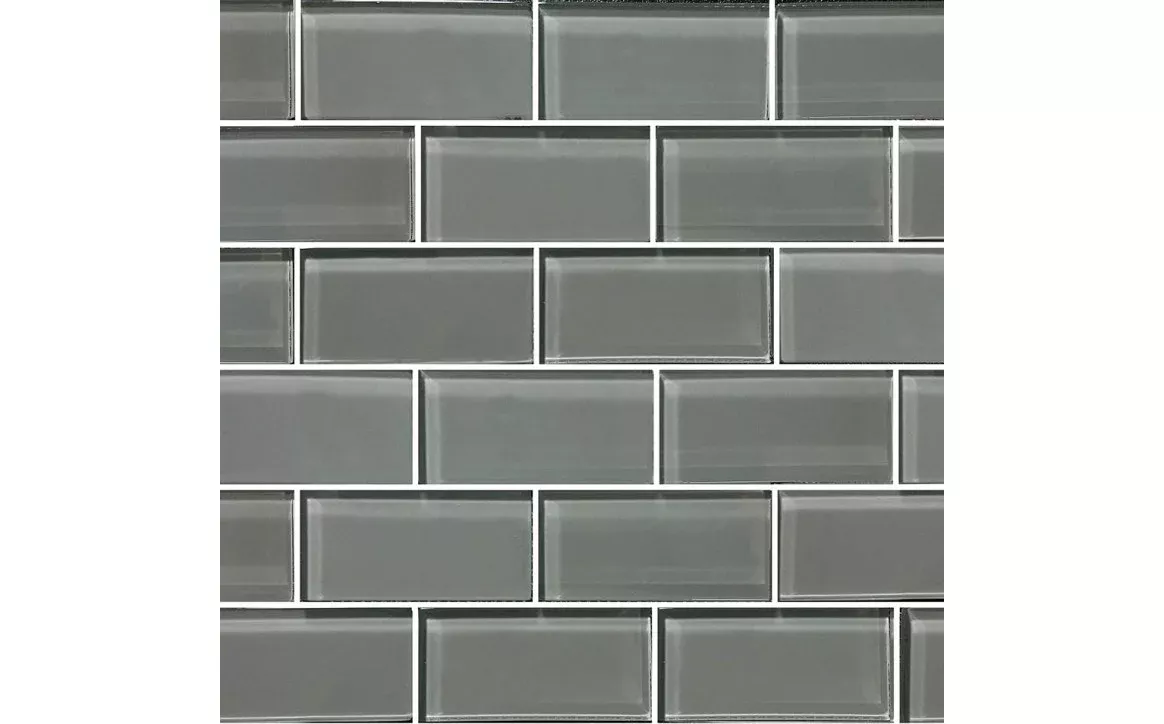 GS84896K1 2" x 4" Subway Glass Tile Blends Gray