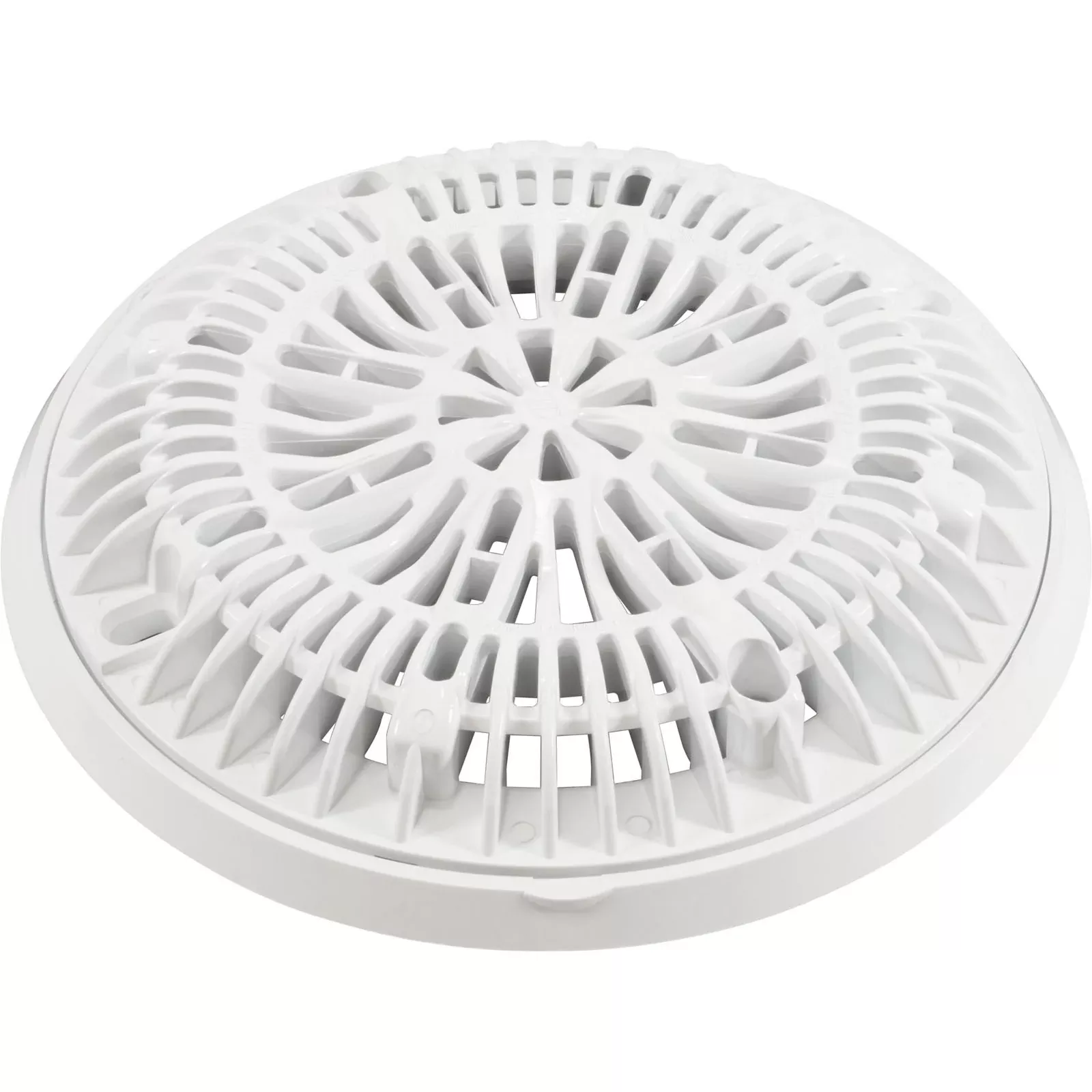 Gunite Main Drain Frame, Galaxy Lid (Av) , White : 25531-000-000
