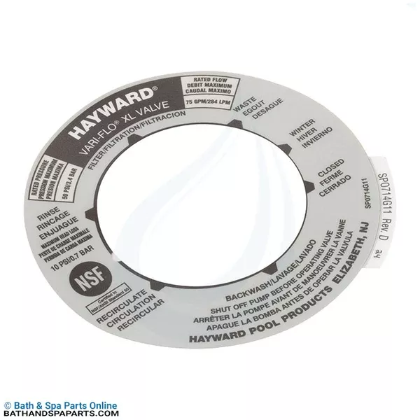 Hayward Vari-Flo XL Valve 6-Position Decal (SPX0714G)