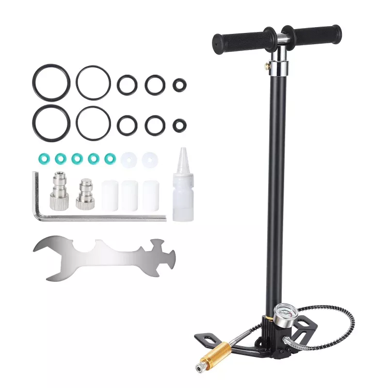 High Pressure 4-Stage PCP Hand Pump for Air Rifles & Tires30MPa/4500PSI Manual Air CompressorOil-Water Filter, Ideal for Paintball, HPA Tanks, Tire InflationAuto Tool