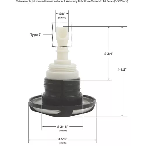 Jet Intl WW Poly Strm GunSwrl3-5/8"fdTwinRotoSS/BlkThd 229-4041S