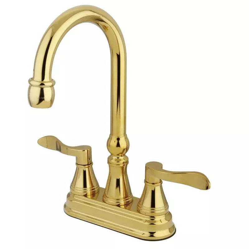 Kingston Brass Polished Brass NuFrench 4″ bar / prep sink faucet KS2492DFL