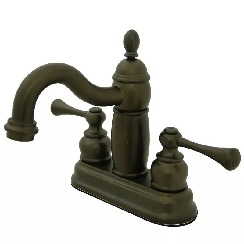 Kingston Oil Rubbed Bronze 2 Handle 4″ Centerset Bathroom Faucet KB1905BL