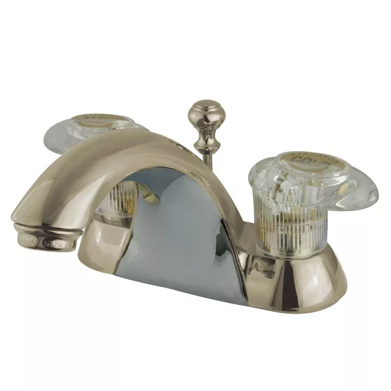 Kingston Satin Nickel 2 Handle 4″ Centerset Bathroom Faucet with Pop-up KB2158B