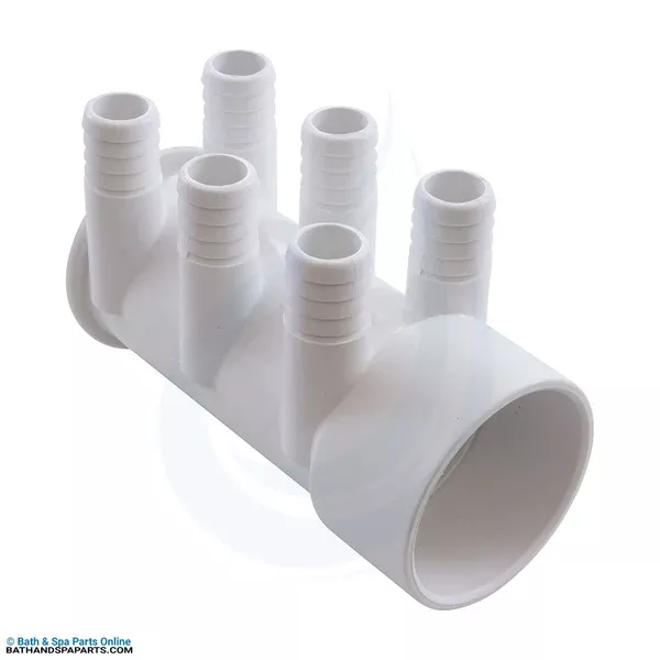 Magic Plastics 6-Port 3/4″ Barb Manifold, 2″ Slip x Dead End (0367-20)