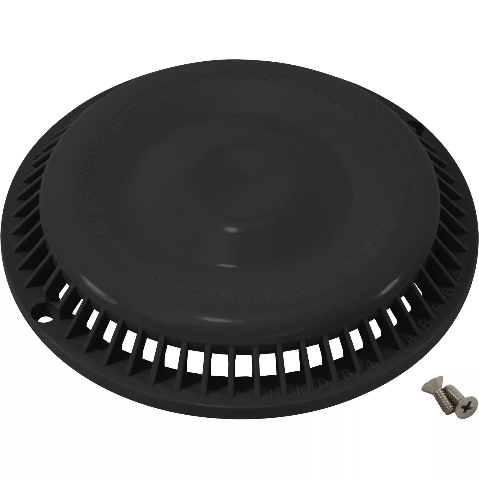 Main Drain Cover, Afras, Anti Vortex, Black, w/Screws : 11064BK