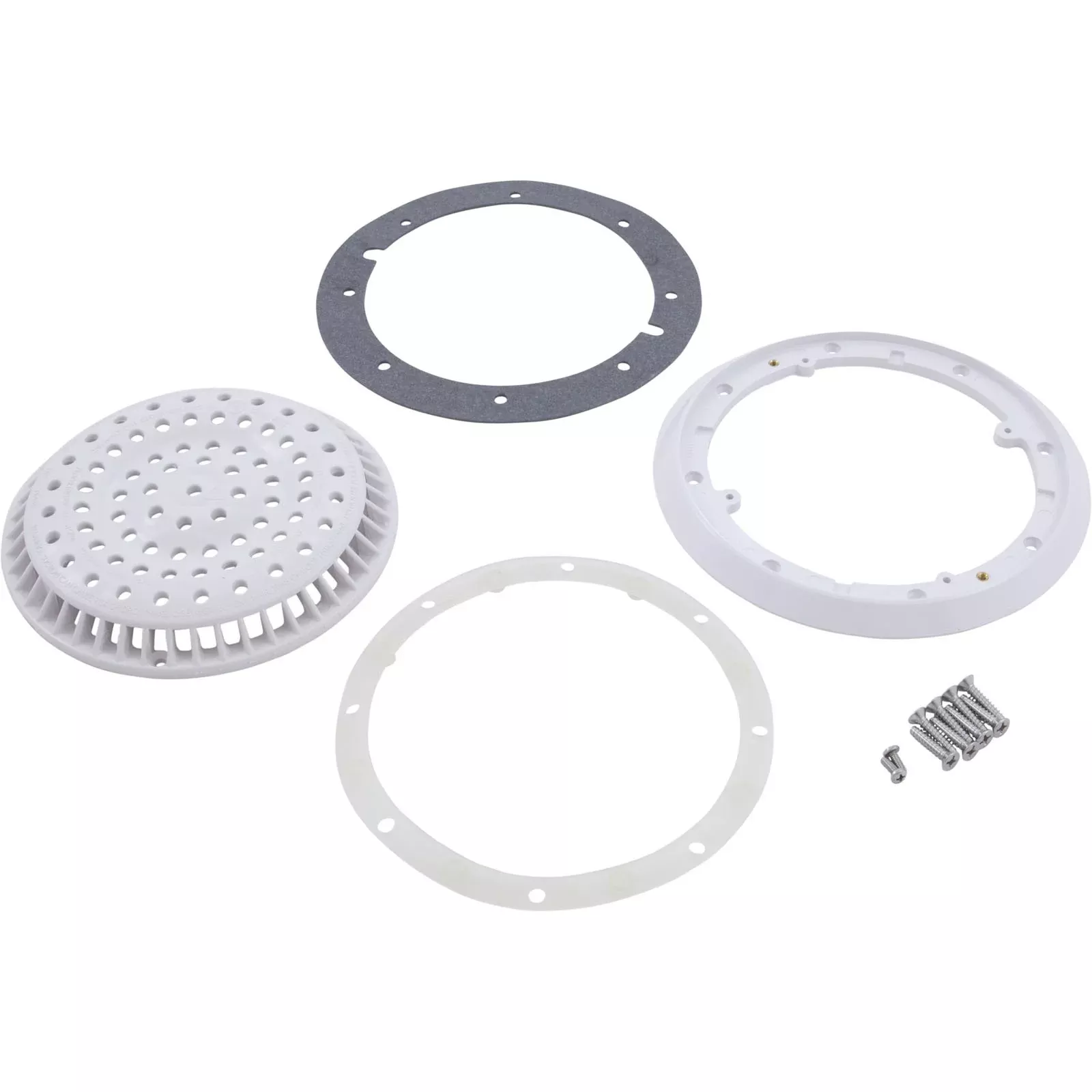 Main Drain Cover, Waterway, 8" Round, with Frame : 640-2240 V