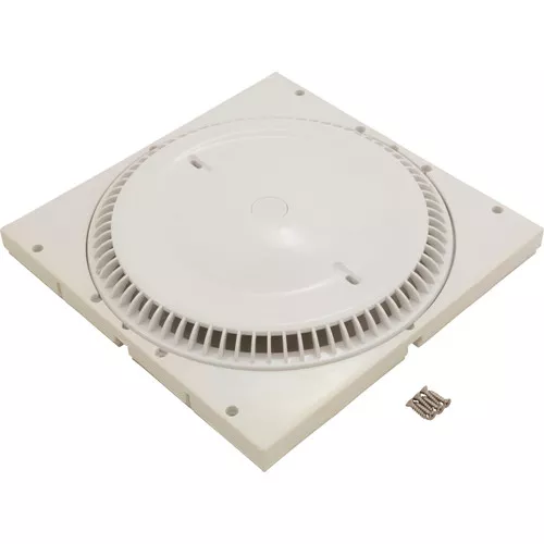 Main Drain Grate, Afras, 12" x 12" Square, w/SS Screws, Wht : 10064ACW