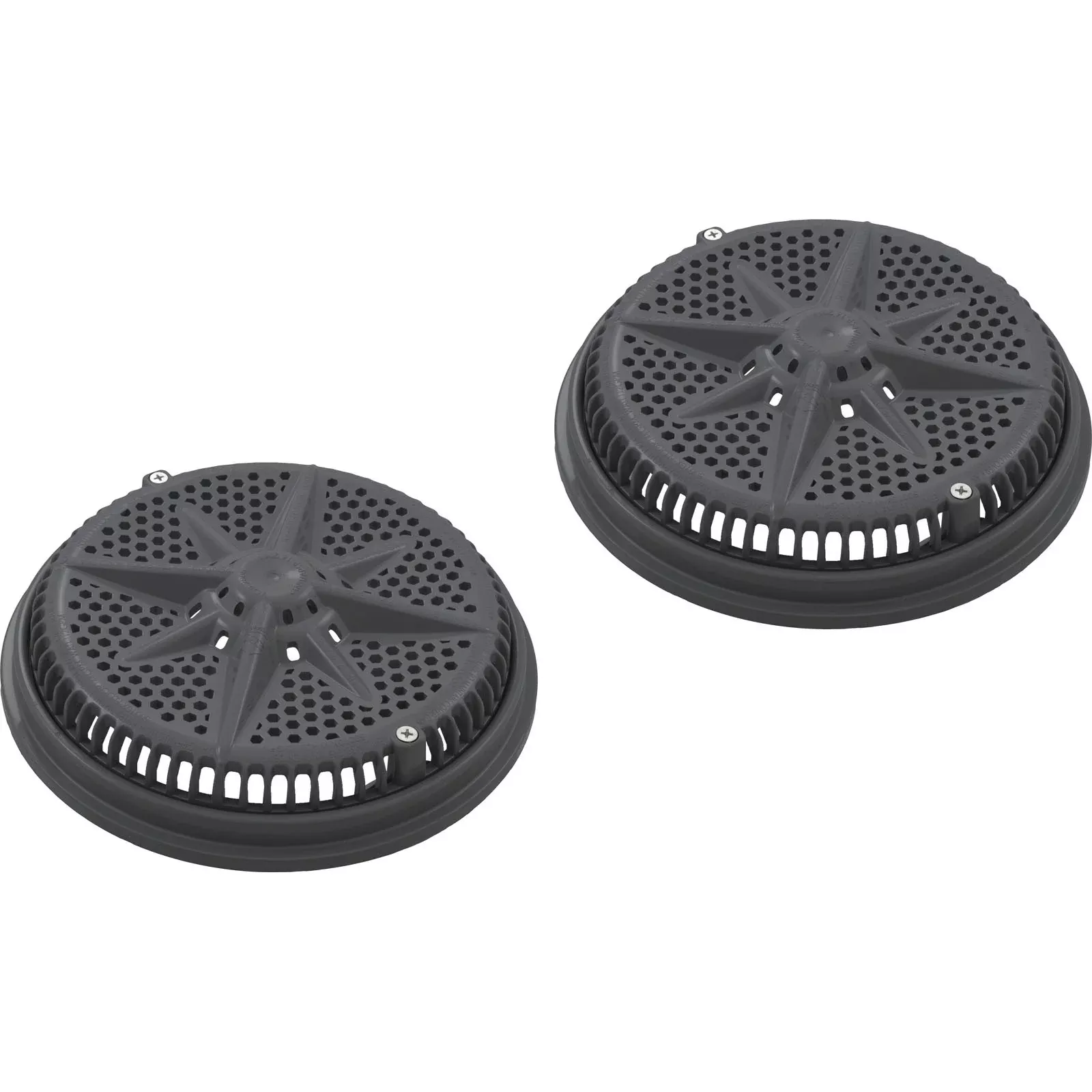 Main Drain Grate, PentStarGuard, 8", 112gpm, DrkGry, qty2, Sh Ring : 500146