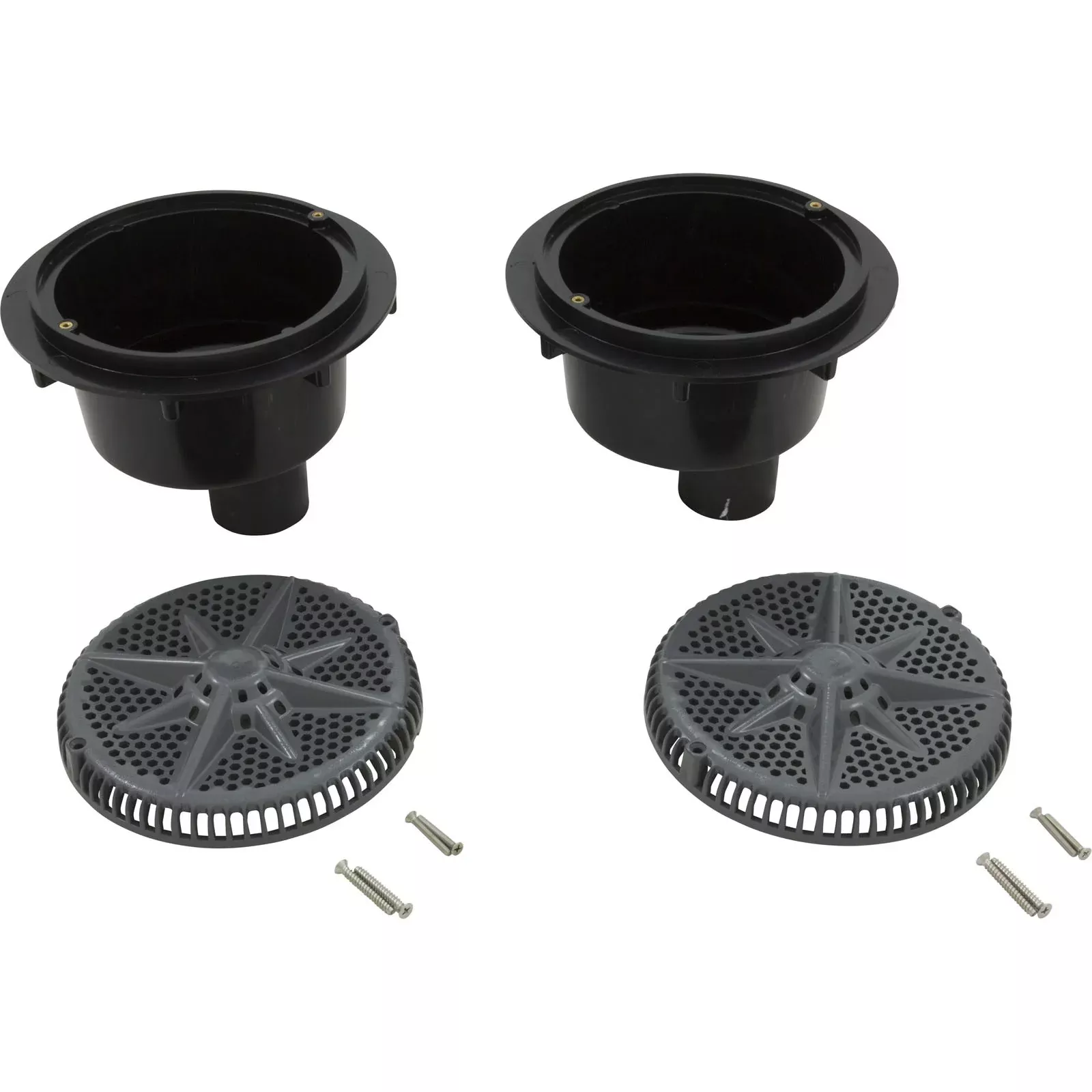 Main Drain, PentStrGrd, 8", 112gpm, 2-2"Btm Port, ABS, DrGry, qty 2 : 500122